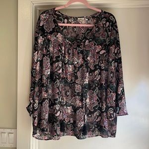 Black pasiely blouse 2x